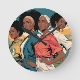 Frauenrechte in urbaner Mode Runde Wanduhr