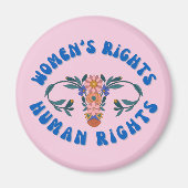 Frauenrechte Menschenrechte Bloral Uterus Magnet (Vorne)