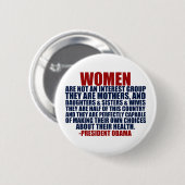 Frauenrechte pro Wahl Obama Zitat Button (Vorne & Hinten)