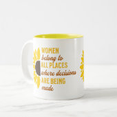 Frauenrechte Ruth Bader Sunflower Trendy Modern Zweifarbige Tasse (Vorderseite Links)