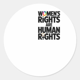Frauenrechte sind Menschenrechte Feminismus, mit d Runder Aufkleber