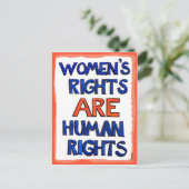 Frauenrechte sind Menschenrechte Postkarte (Stehend Vorderseite)
