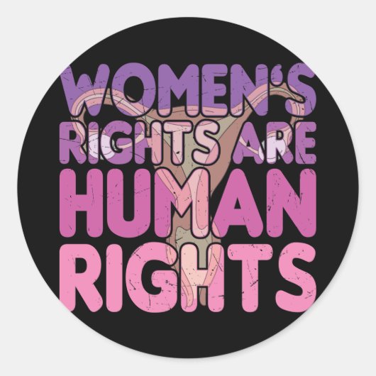 Frauenrechte sind Menschenrechte Runder Aufkleber (Vorderseite)