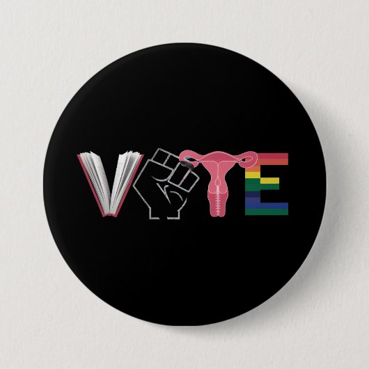 Frauenrechte verboten Bücher LGBTQ Button (Vorderseite)