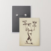 Frauenrechte, Vintage feministische Suffragette Ar Button (Vorderseite/Rückseite)