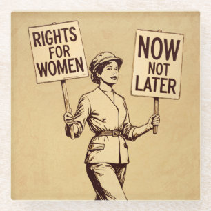 Frauenrechte, Vintage feministische Suffragette Ar Glasuntersetzer