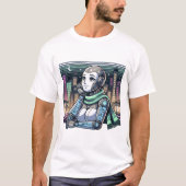 Frauenroboter mit Schal T-Shirt (Vorderseite)
