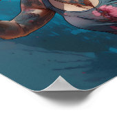 Frauenrosa Haar Tätowierung frei tanzen Poster (Ecke)