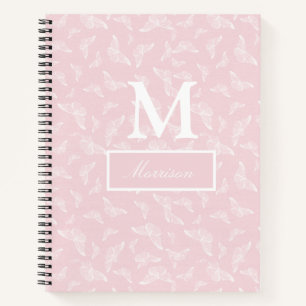Frauenrosa-Schmetterling-Spiral-Notebook Notizblock
