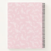 Frauenrosa-Schmetterling-Spiral-Notebook Notizblock (Rückseite)