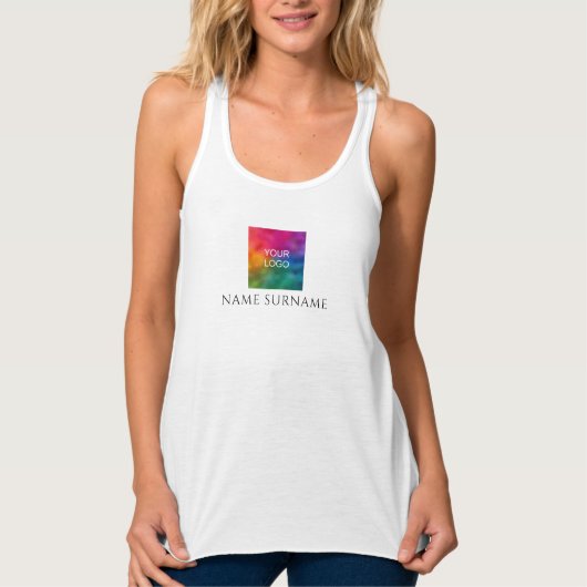 Frauenrücklauf-Tank Top-Logo für Ihr Unternehmen h Tank Top (Vorderseite)