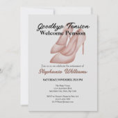 Frauenruhestand Auf Wiedersehen Heels des Tension Einladung (Vorderseite)