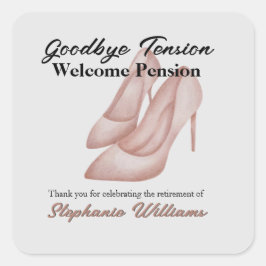 Frauenruhestand Auf Wiedersehen Heels des Tension Quadratischer Aufkleber