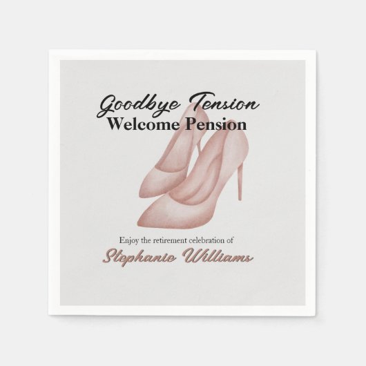 Frauenruhestand Auf Wiedersehen Heels des Tension Serviette (Vorderseite)