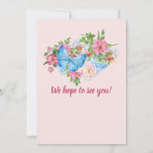 Frauenruhestand blühende farbenfrohe Grenze Einladung (Rückseite)