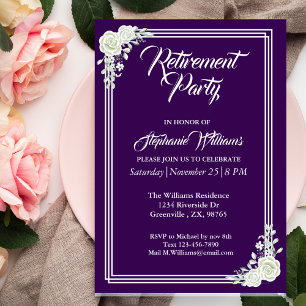 Frauenruhestand Elegantes Lila Party Einladung