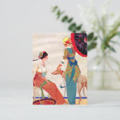 Frauenschirme und Windhund Postkarte (Stehend Vorderseite)