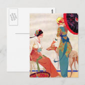 Frauenschirme und Windhund Postkarte (Vorne/Hinten)