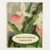 Frauenschuh alte Floral Orchidee Botanik Planer (Vorderseite)