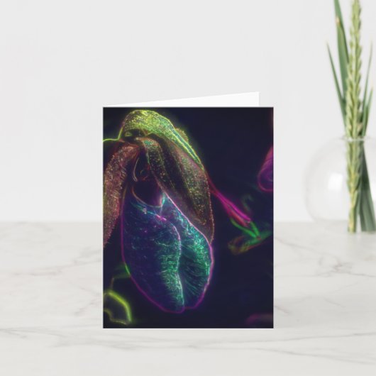 Frauenschuh-Orchidee Abstrakte Blumenkunst (Vorderseite)