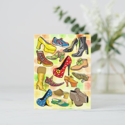 Frauenschuhe Postkarte (Stehend Vorderseite)