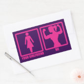 Frauenspielzeug-Spaß, Lift deine Freundin überhaup Rechteckiger Aufkleber (Umschlag)