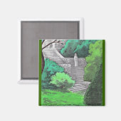 Frauenstatue im Garten eines italienischen Parks Magnet (Vorderseite/Rückseite)