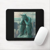 Frauenstatue von Liberty Facepalm V-Hals Mousepad (Mit Mouse)