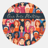 Frauenstimmrechte leeren Inside Card Runder Aufkleber (Vorderseite)