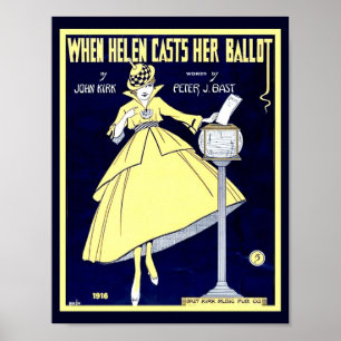 Frauensuffrage Sheet Music 1916 Niedlich Cover cop Poster