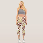 FrauenSummer Gingham überprüft Karierte Kleidung Capri Leggings (Vorderseite)