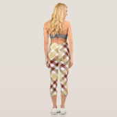FrauenSummer Gingham überprüft Karierte Kleidung Capri Leggings (Rückseite)