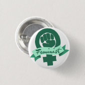 Frauensymbol aquamarin button (Vorne & Hinten)