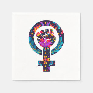 Frauensymbol Feminist Feminism Girl Power Empower Serviette