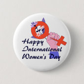 Frauensymbol Frohen Frauentag Button (Vorderseite)