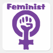 Frauensymbol in Lila Quadratischer Aufkleber (Vorderseite)