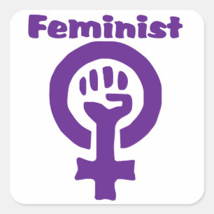 Frauensymbol in Lila Quadratischer Aufkleber