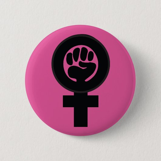 Frauensymbol mit Faust Button (Vorderseite)