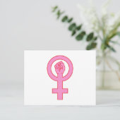 Frauensymbol mit Hand Postkarte (Stehend Vorderseite)
