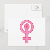Frauensymbol mit Hand Postkarte (Vorne/Hinten)