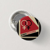 Frauensymbole Frauen sind Power rot und schwarz Button (Vorne & Hinten)