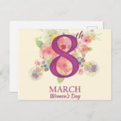 Frauentag, 8. März Postkarte (Vorne/Hinten)