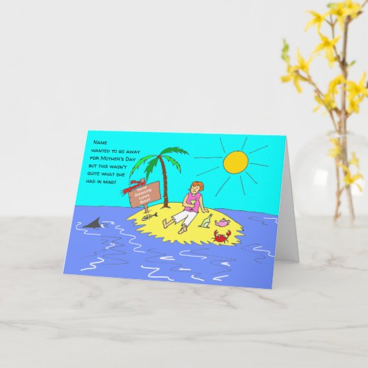 Frauentag Cartoon Mütter Karte (Gelbe Blume)