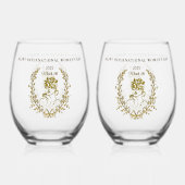 Frauentag Elegantes Gold Persönliche Liebe Weinglas Ohne Stiel (Vorderseite)