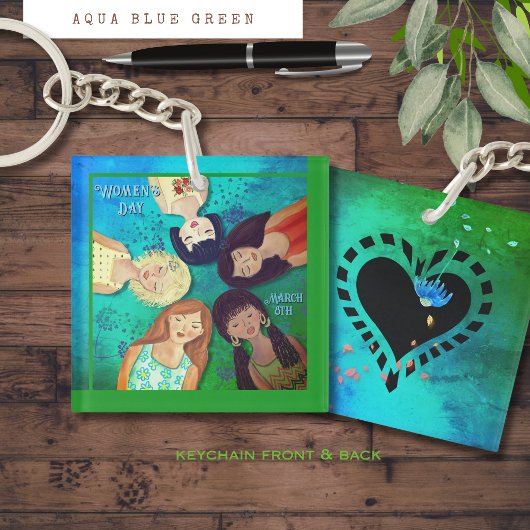 Frauentag Frauen Portraits Schlüsselanhänger