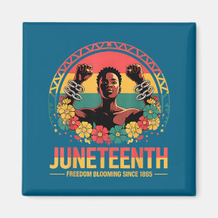 Frauentag Juneteenth Blumenfreiheit schwarze Gesch Magnet
