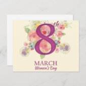Frauentag, März 8. Karte (Vorne/Hinten)