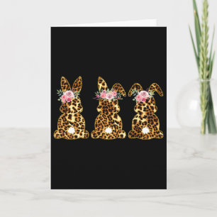 Frauentag Ostern Süße Florale Leopard Hase Kaninch Karte