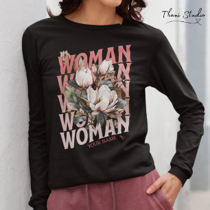 Frauentag Wasserfarbe Vintage Blumen T-Shirt