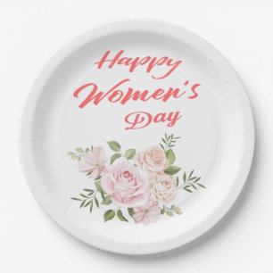 Frauentag weiß pappteller